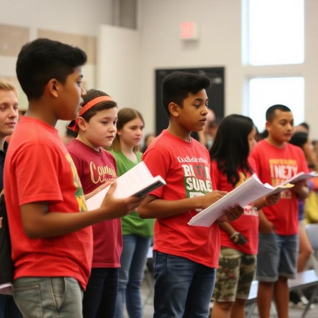 Youth sharing testimonies