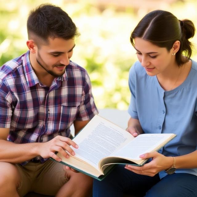Mentor and mentee studying scripture
