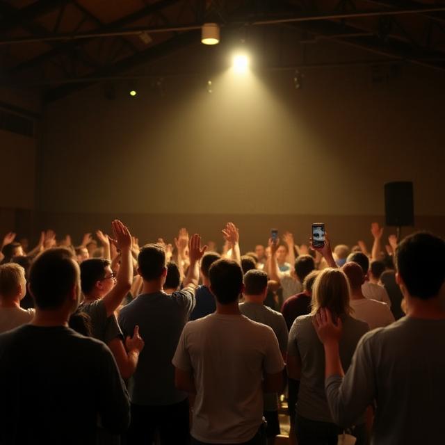 Youth group worship night in Kentucky
